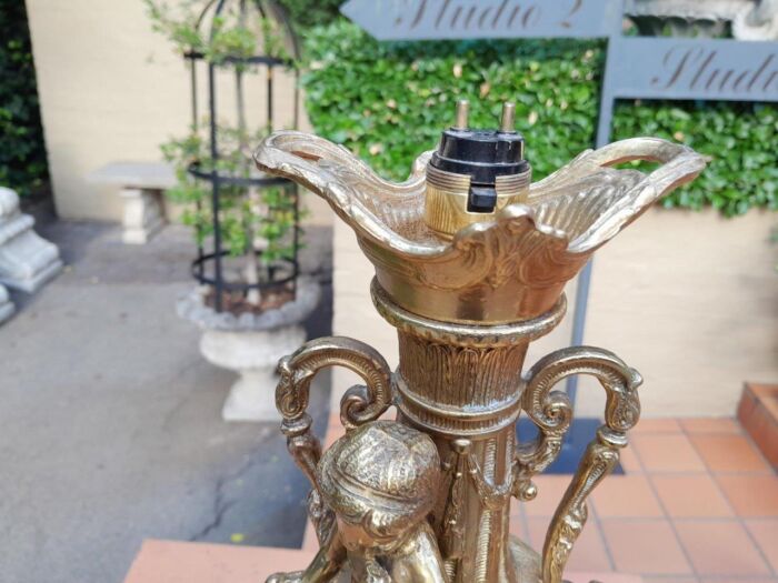 A 20th Century Heavy and Ornate Gold Lamp - Image 5
