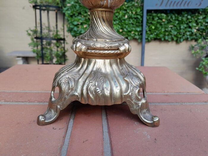 A 20th Century Heavy and Ornate Gold Lamp - Image 6