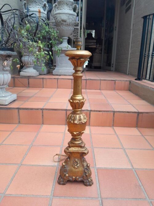 A 20th Century French Style Carved and Gilded Wooden Lamp Base ND