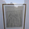 A 20th Century Alexis Preller Gild Framed Pencil on Paper Artists Stool  - Image 4