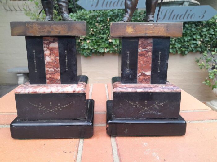 A 20th Century Pair Of Soldiers on Marble Bases ND - Image 5