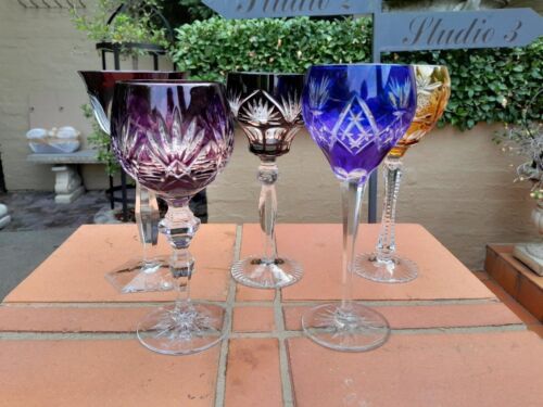 A Set of Five Crystal Harlequin Glasses