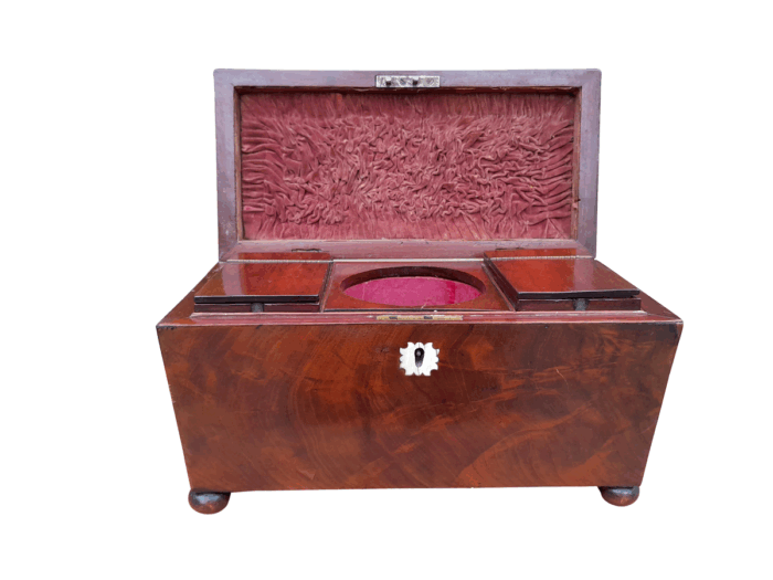An Antique Regency Walnut Tea Caddy