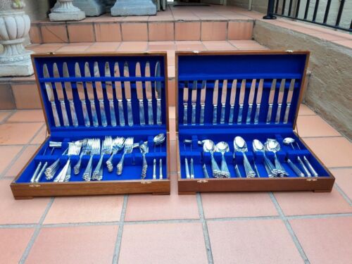 A Christofle Twelve Place Cutlery Setting Comprising of One Hundred and Thirty Eight (138) Pieces of Aria Design In Two Custom Made Canteens