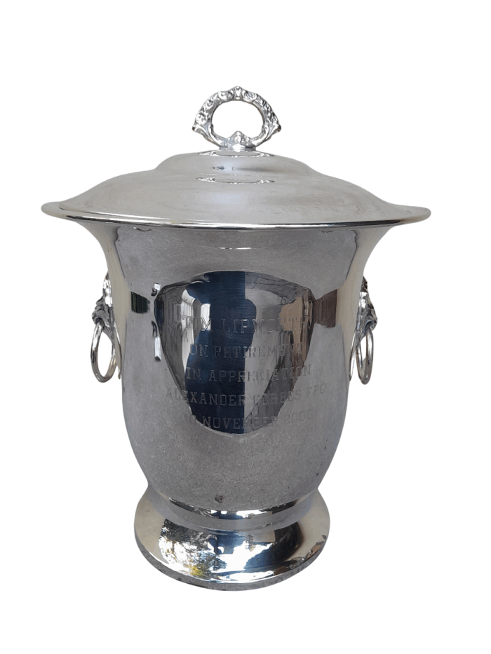 A 20th Century Electroplate Ice Bucket Dimensions 30cm high R3500