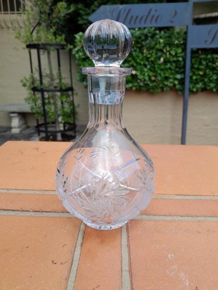 A Set of  Three Neman Cut Crystal Decanters - Image 7