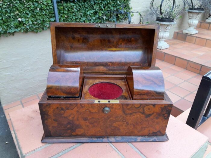 A 19th Century English Burr Walnut Tea Caddy
