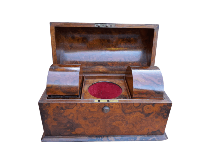 A 19th Century English Burr Walnut Tea Caddy