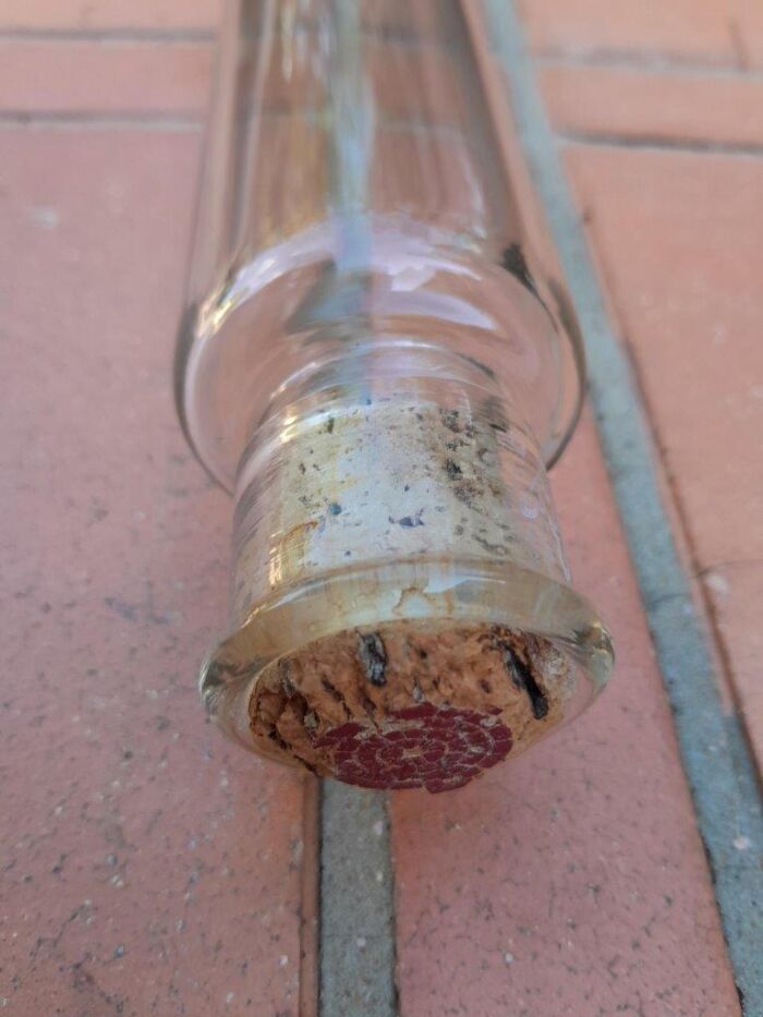 An Antique Hand-Blown Glass Rolling Pin with Original Cork Caps To Place Iced Water inside Possibly - Image 4