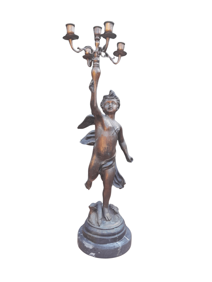 A 20th Century Spelter Patinated Candelabrum