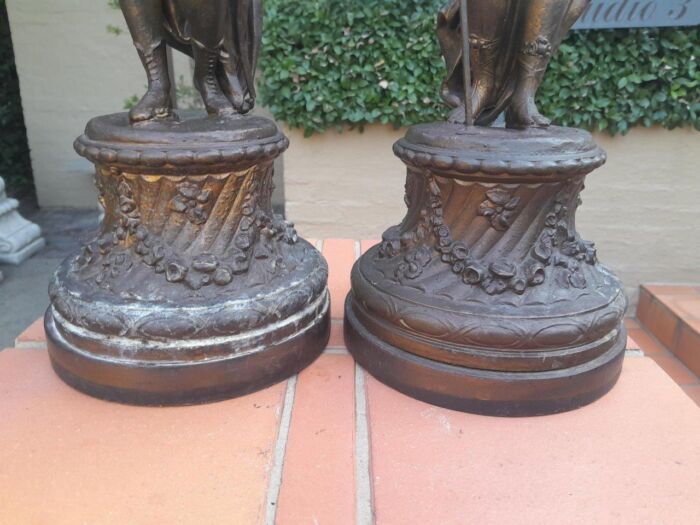 A Pair of 19th Century Patinated Spelter Roman Figures - Image 6