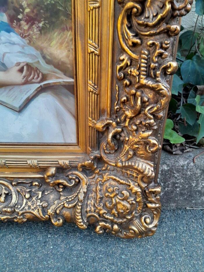 A Pair Oil Panting Of Ladies In Gilded Ornate Frames  Signed - Image 10