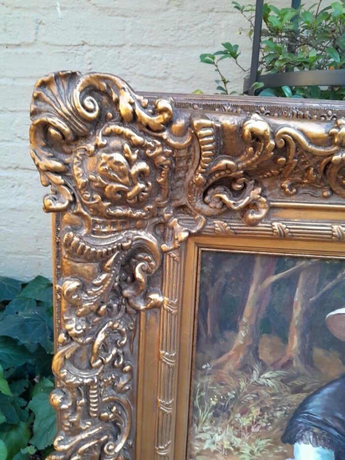 A Pair Oil Panting Of Ladies In Gilded Ornate Frames  Signed - Image 11