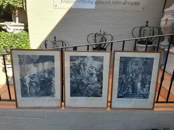 A Antique French Set Of Three Engravings Signed On The Plates - Image 3