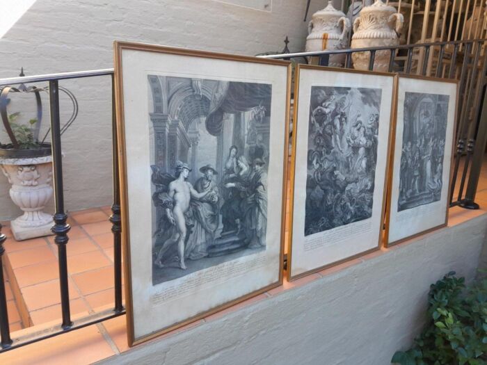 A Antique French Set Of Three Engravings Signed On The Plates - Image 5