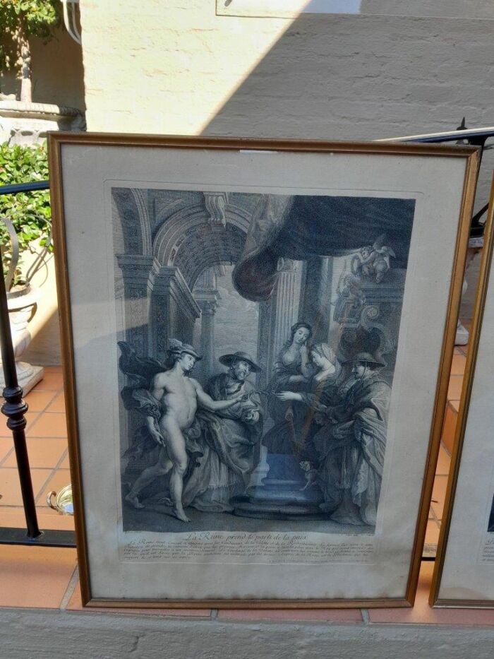 A Antique French Set Of Three Engravings Signed On The Plates - Image 6