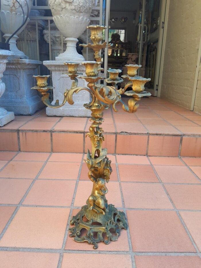 A 19TH Century French Ormolu Gilt Rococo Style Candelabra - Image 2