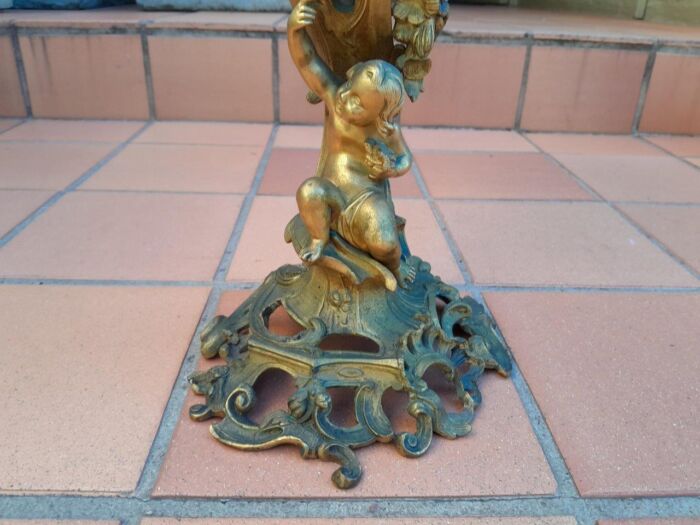 A 19TH Century French Ormolu Gilt Rococo Style Candelabra - Image 5