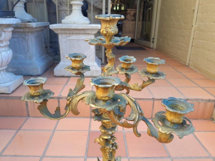 A 19TH Century French Ormolu Gilt Rococo Style Candelabra - Image 7