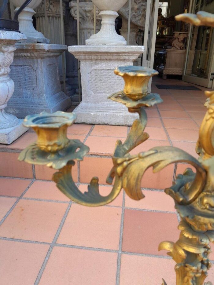 A 19TH Century French Ormolu Gilt Rococo Style Candelabra - Image 8