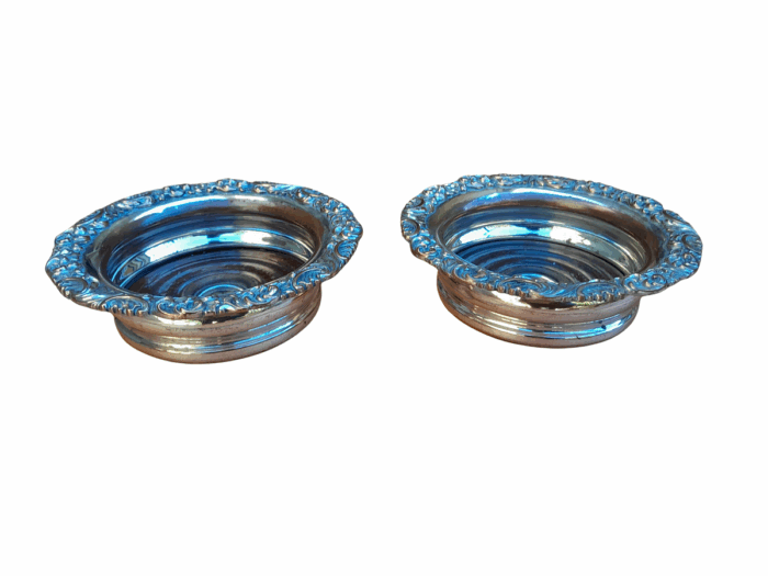 A 19th Century Pair Of Old Sheffield Plate Wine Bottle Coasters