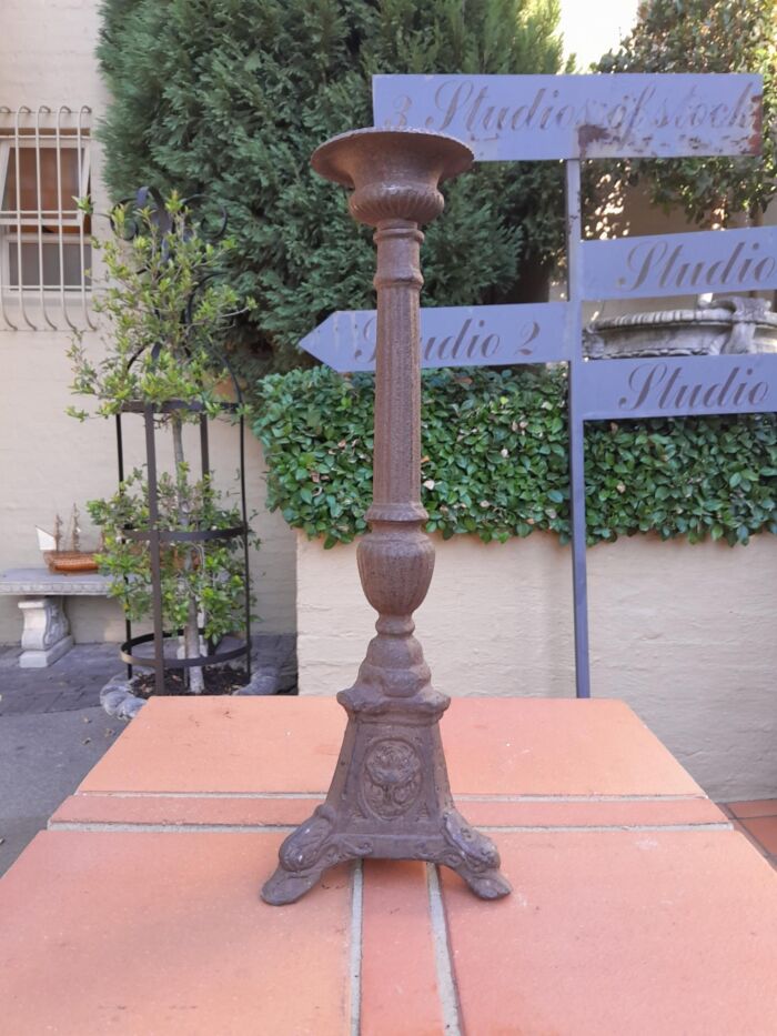 A Pair Of  French Cast Iron Candle Holders - Image 6
