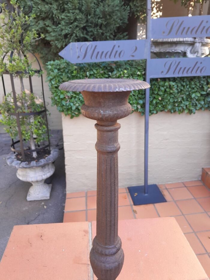 A Pair Of  French Cast Iron Candle Holders - Image 8