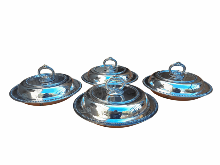 A 19th Century Set Of Four Early Victorian Sheffield Entrée Dishes With Covers