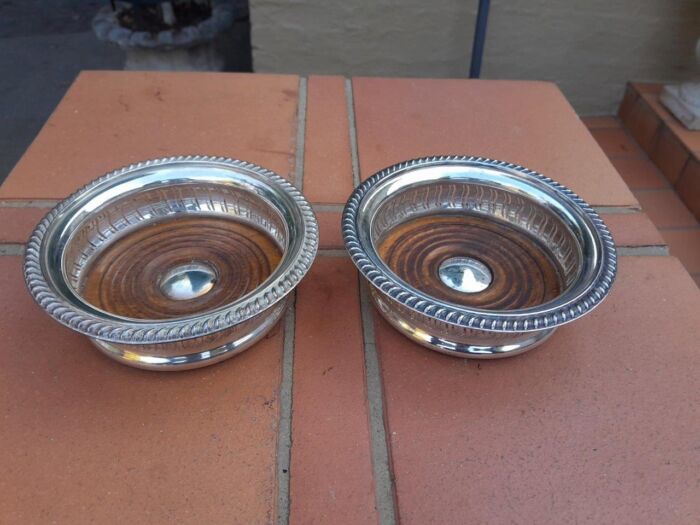A 20th Century Pair Of Mappin & Webb Silver Plated Wine Coasters - Image 3