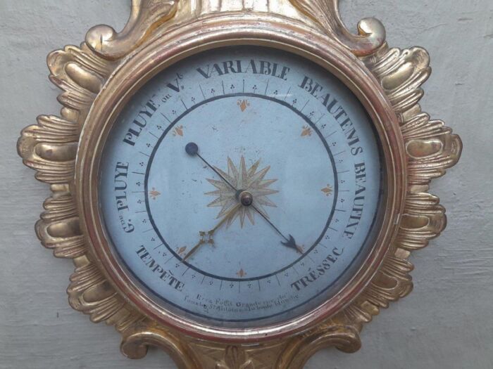 A Rare 18th Century French Paris Louis XVI Giltwood Barometer - Image 5