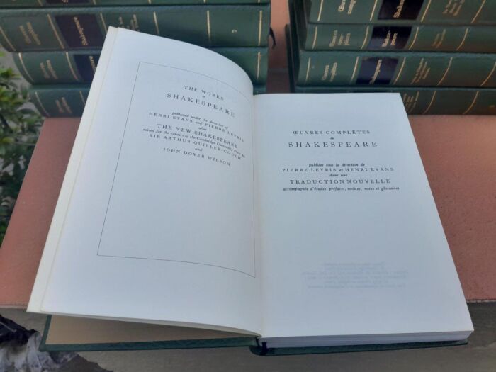 A 20th Century French Set Of Thirteen Volumes Of Shakespeare Covered In Green Leather With Gilded Embossing - Image 6