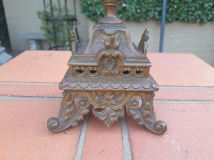 A 19th Century French Pair Of Brass Candle Holders - Image 7