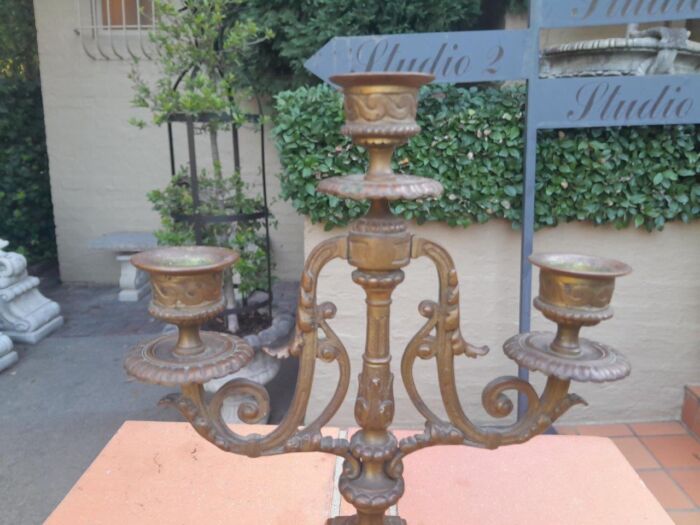 A 19th Century French Pair Of Brass Candle Holders - Image 8