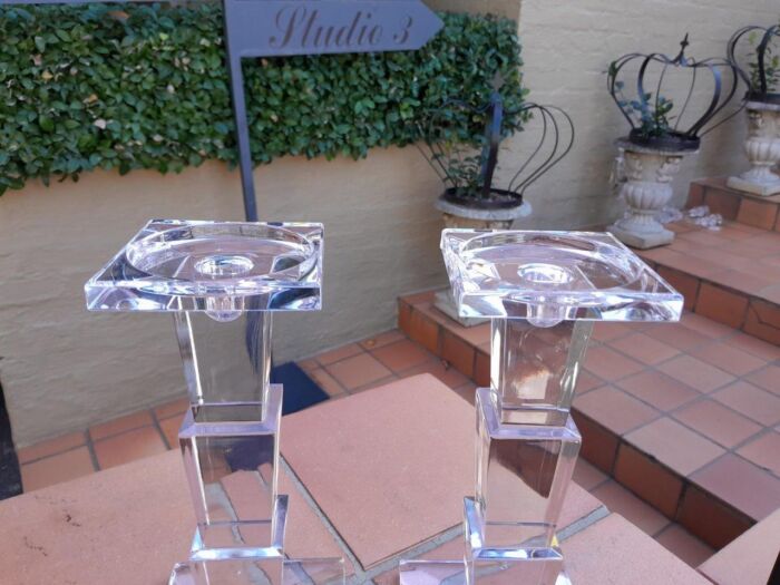 A Pair Of Crystal Bohemia Candle Holders / Sticks - Image 5