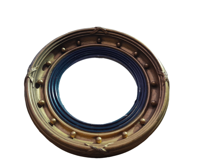 A 20TH Century Regency Style Gilt Painted Ebonised Convex Mirror