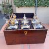 A 20th Century Decanter Velvet Lined Box With Six Decanters And Two Crystal Glasses
