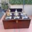 A 20th Century Decanter Velvet Lined Box With Six Decanters And Two Crystal Glasses