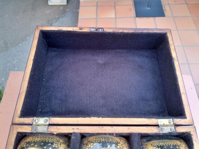A 20th Century Decanter Velvet Lined Box With Six Decanters And Two Crystal Glasses - Image 11