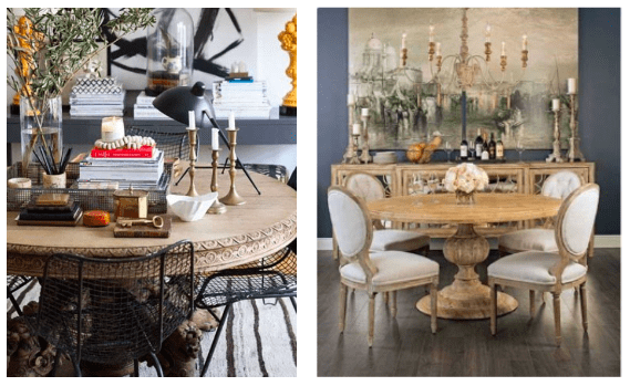 Antique candlesticks and candelabra in Dining room