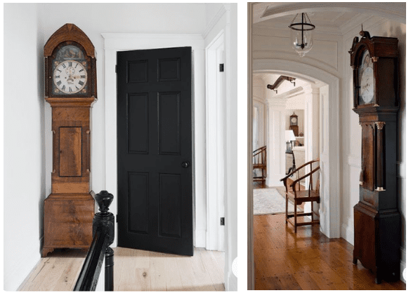 Antique Grandfather clocks are the perfect wow factor for narrow walls and odd spaces