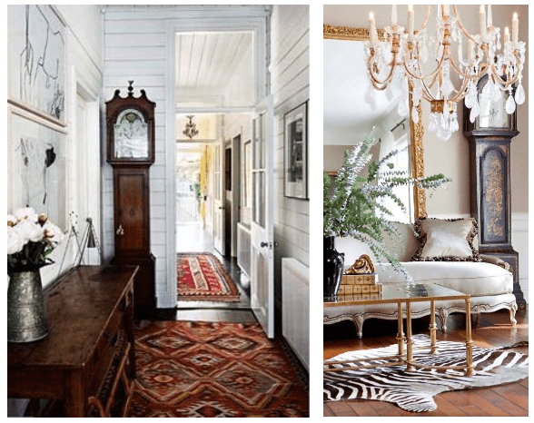 Mix and match grandfather clocks with any modern decor style