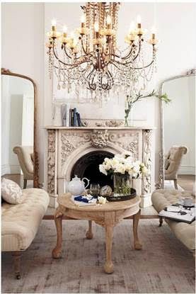 antique mirrors flanking an object 