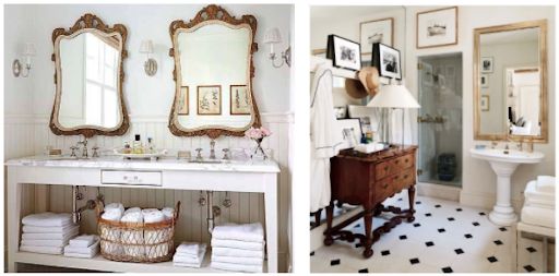 French vintage bathroom mirrors