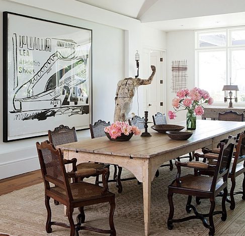 mix and match antiques and contemporary items