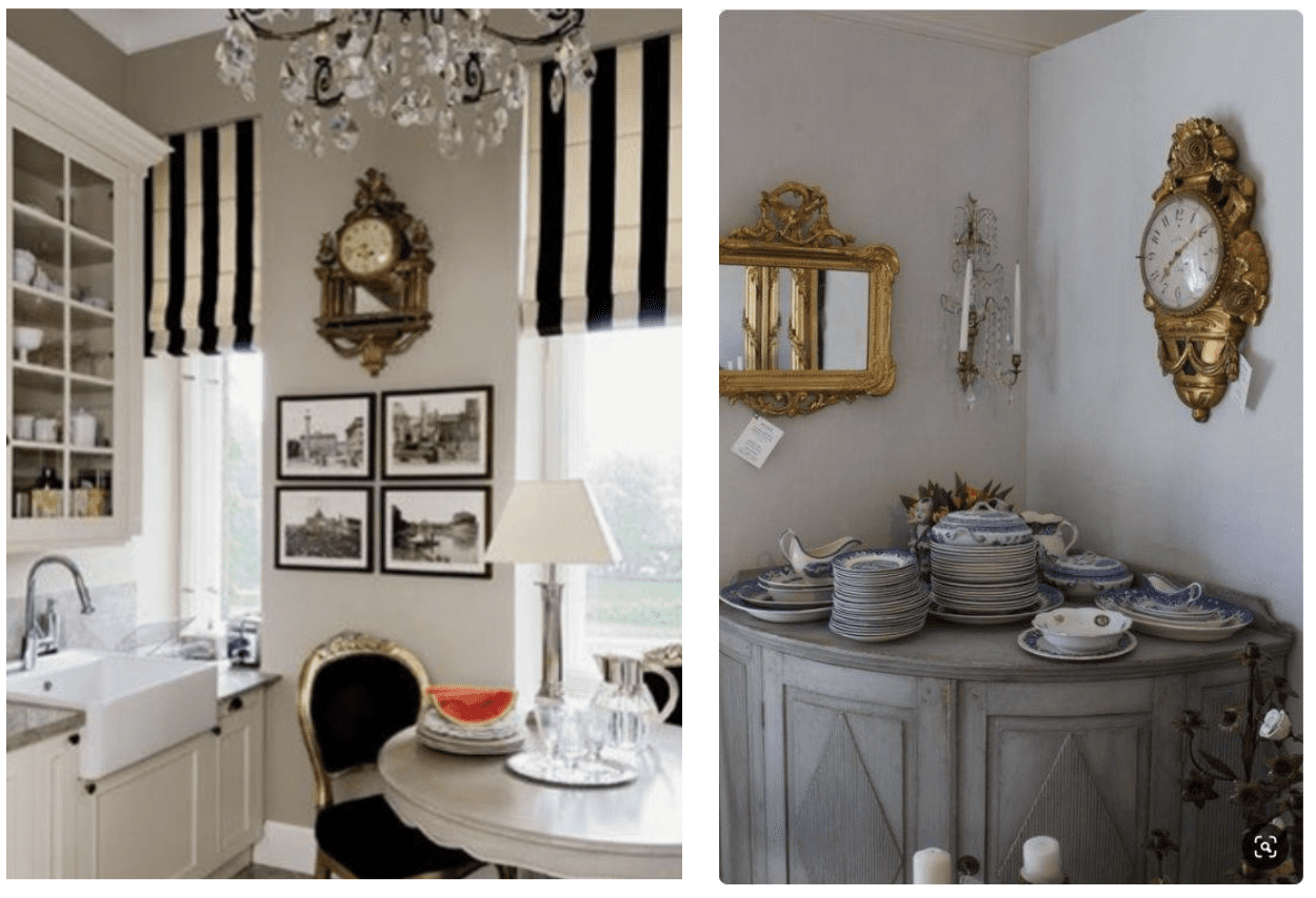 Antique decorative wall clocks at The Crown Collection