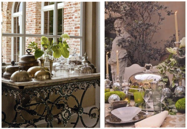 Silver food domes or cloches