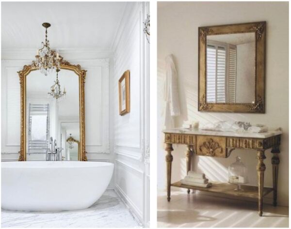 Antiques mirrors in bathrooms