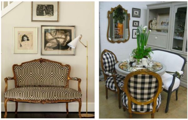 French-style sofas and antique conversation settees