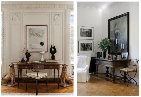 Layering and mixing elements of varying form and dimension draws the eye and keeps each vignette dynamic.