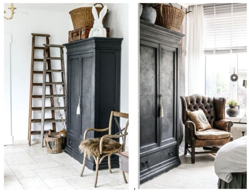  The grandeur of an antique armoire can soften modern minimalism or serve as a striking counterpoint in a minimalist, pared-down space. 